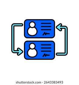 Ícone uma ID de alteração, isolada em um plano de fundo limpo.