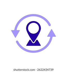 Icon a change location, isolated against a clean background.
