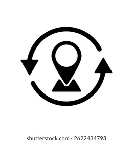 Icon a change location, isolated against a clean background.
