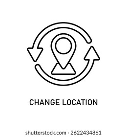Icon a change location, isolated against a clean background.
