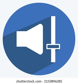 Icon Change Music Volume. suitable for music symbol. long shadow style. simple design editable. design template vector. simple symbol illustration