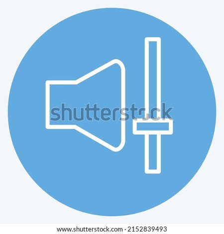 Icon Change Music Volume. suitable for music symbol. blue eyes style. simple design editable. design template vector. simple symbol illustration