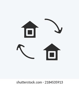 Icon Change. Suitable For Education Symbol. Glyph Style. Simple Design Editable. Design Template Vector. Simple Illustration