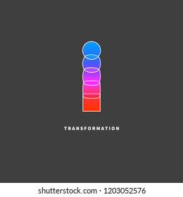 Icon change, transformation, evolution, transformation, coaching.  Vector illustration	