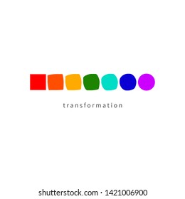 Icon Change, Transformation, Evolution, Development, Coaching, Color Logo. Vector Illustration