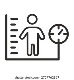 Icon for changing body parameters, weight loss symbol