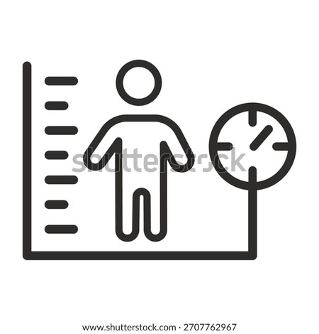 Icon for changing body parameters, weight loss symbol