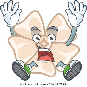 An icon character of chinese white flower style with shocking gesture