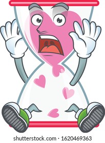An icon character of love clock sand style with shocking gesture