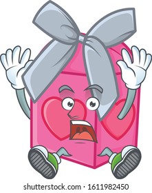 An icon character of love gift pink style with shocking gesture