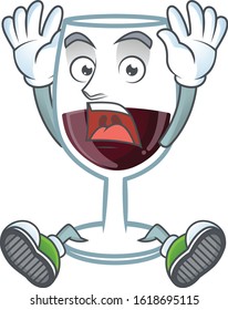 An icon character of red glass of wine style with shocking gesture