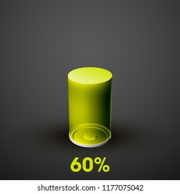 Icon a charged battery. Charging process. Battery charge status. Different states of a charge. Isolated on grey background. Business Infographics 