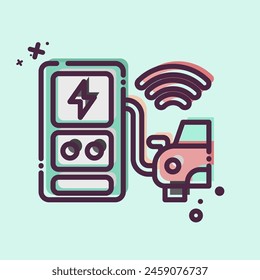 Icon Charging Station. related to Smart City symbol. MBE style. simple design illustration