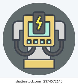 Icon Charging System. related to Car Maintenance symbol. color mate style. simple design editable. simple illustration