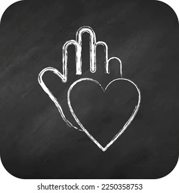 Icon Charity. related to Psychological symbol. chalk style. simple illustration. emotions, empathy, assistance