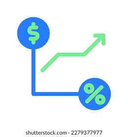 icon chart, graph, chart bars, currency chart. editable file and color
