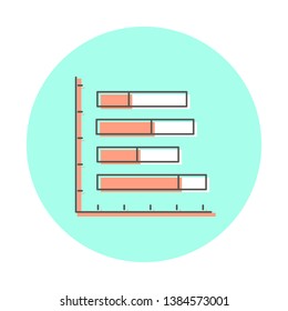 Icon chart. Line logo style, website design element