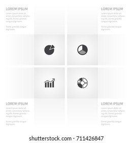 Icon Chart Set Of Growth, Report, Segment And Other Vector Objects. Also Includes Pie, Chart, Circular Elements.