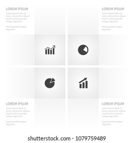 Icon chart set of progress, increase, pie bar and other vector objects. Also includes pie, chart, increase elements.