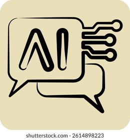 Icon Chat Bot 2. related to Artificial Intelligence symbol. hand drawn style