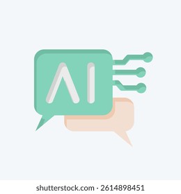 Icon Chat Bot 2. related to Artificial Intelligence symbol. flat style
