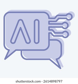 Icon Chat Bot 2. related to Artificial Intelligence symbol. two tone style