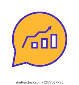 Gráfico de chat de iconos Estadística, icono único, color de línea plana relleno y icono de color