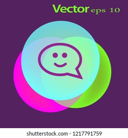 Icon chat, chatting, comment, happy, message, bubble, smile face, smiley graphic design single icon vector