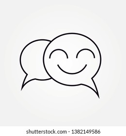 Icon chat, chatting, comment, happy, message, bubble, smile face, smiley graphic design single icon 