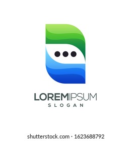 icon chat colorful gradient logo design