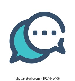 icon chat conversation using filled line style and blue color