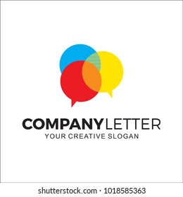 Icon Chat Design Logo with Colorful