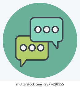 Icon Chat. related to Communication symbol. color mate style. simple design editable. simple illustration