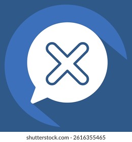 Icon Chat. related to Exclamation symbol. long shadow style. design editable