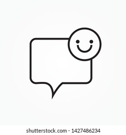 Icon Chat smiling circular speech bubble graphic design single icon vector 