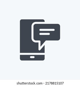 Icon Chat. suitable for Feedback symbol. Glyph Style. simple design editable. design template vector. simple symbol illustration