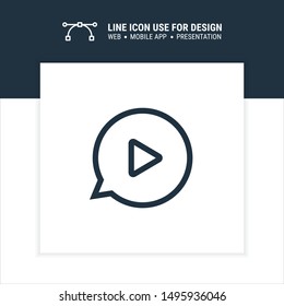 icon chat video play  graphic design single icon vector illustration