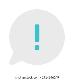 icon chat warning using flat style and blue color dominate