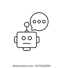 Symbol ein Chatbot einzeln auf sauberem Hintergrund.
