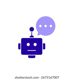 Ícone um chatbot, isolado contra um fundo limpo.