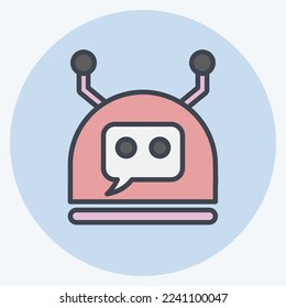 Icon Chatbot. related to Machine Learning symbol. color mate style. simple design editable. simple illustration. simple vector icons