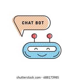 Icon chatbot, robot for automated social networking and mobile applications. Avatar technical support.