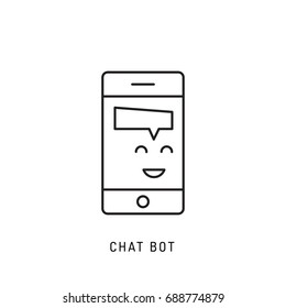 Icon chatbot, robot for automated social networking and mobile applications. Avatar technical support.