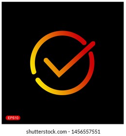 icon of check box with black background. vector design
