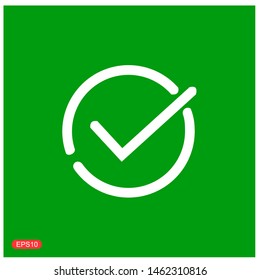 icon of check box with green background. vector design