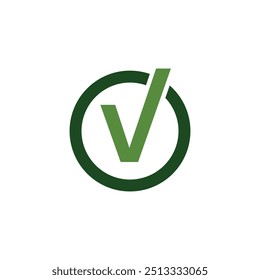 Icon check mark or symbol accept unique design with blank background