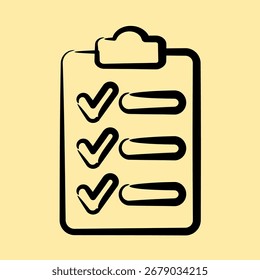 Icon checklist. Export import elements. Icon in hand drawn style.