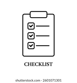 Icon a checklist, isolated against a clean background.