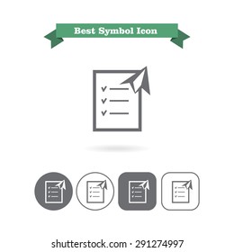 Icon of checklist and paper plane
