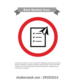 Icon of checklist and paper plane